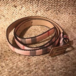 ESPRIT Pink l, Black and Red Plaid Skinny Belt